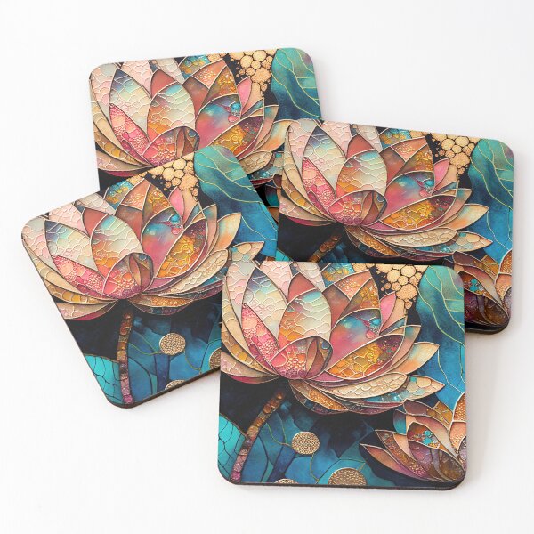 Item preview, A Fusion of Pointillism and Alcohol Ink Painting: Colorful Flowers in Mosaic designed and sold by Piotrek0001.
