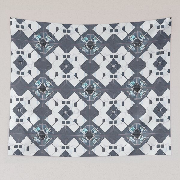 Item preview, Retro Tile Pattern Silver and White With little Light Blue designed and sold by RetroTile.