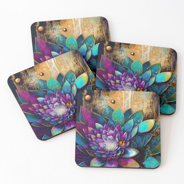 Item preview, A Fusion of Pointillism and Alcohol Ink Painting: Colorful Flowers in Mosaic designed and sold by Piotrek0001.