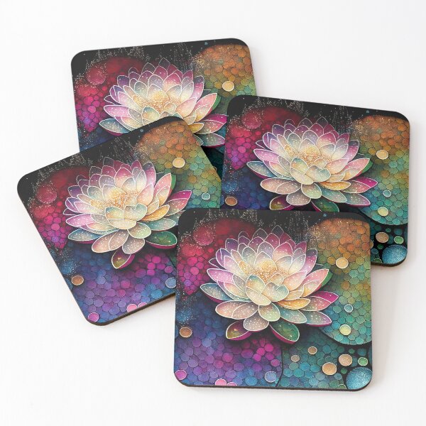 Item preview, A Fusion of Pointillism and Alcohol Ink Painting: Colorful Flowers in Mosaic designed and sold by Piotrek0001.