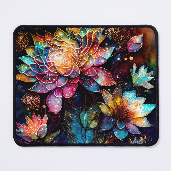 Item preview, A Fusion of Pointillism and Alcohol Ink Painting: Colorful Flowers in Mosaic designed and sold by Piotrek0001.