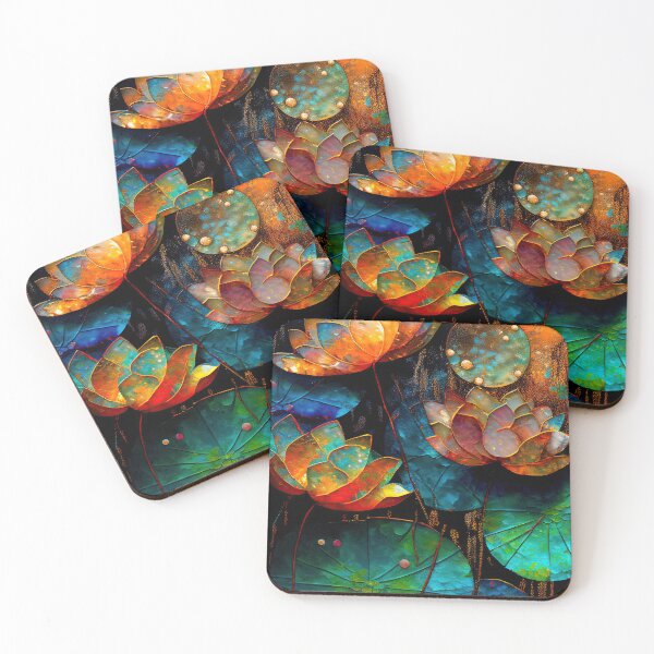 Item preview, A Fusion of Pointillism and Alcohol Ink Painting: Colorful Flowers in Mosaic designed and sold by Piotrek0001.