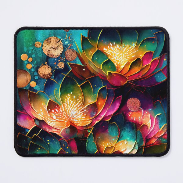 Item preview, A Fusion of Pointillism and Alcohol Ink Painting: Colorful Flowers in Mosaic designed and sold by Piotrek0001.