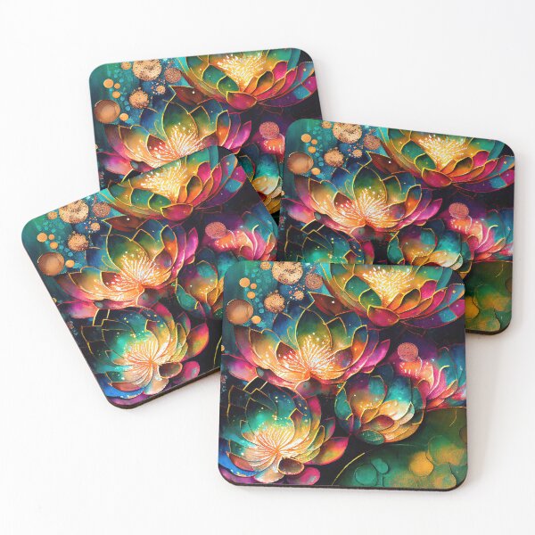Item preview, A Fusion of Pointillism and Alcohol Ink Painting: Colorful Flowers in Mosaic designed and sold by Piotrek0001.