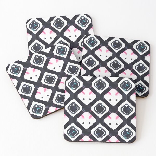 Aperçu de l'œuvre Retro Tile Pattern Big Plaid, Black and White with a little light Pink details créée et vendue par RetroTile.