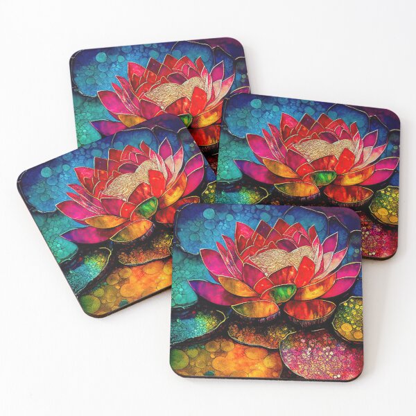 Item preview, A Fusion of Pointillism and Alcohol Ink Painting: Colorful Flowers in Mosaic designed and sold by Piotrek0001.