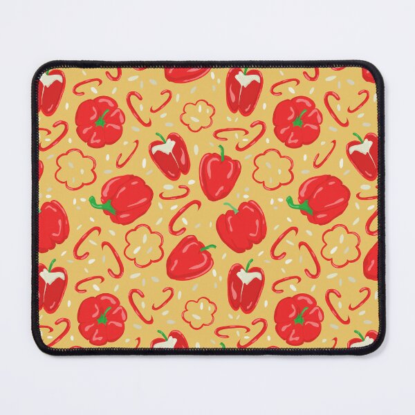Item preview, Pepperific Fiesta : red peppers, vegetables on a yellow background designed and sold by EricaHarwig.