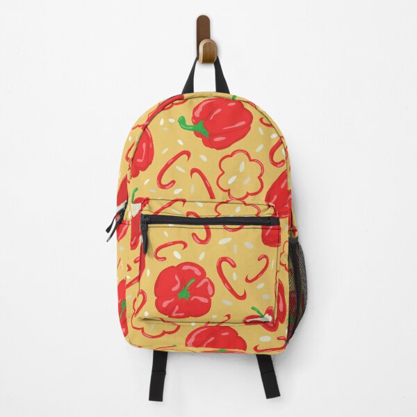 Item preview, Pepperific Fiesta : red peppers, vegetables on a yellow background designed and sold by EricaHarwig.