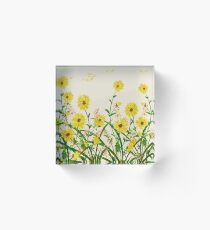 Yellow Wildflowers Acrylic Block