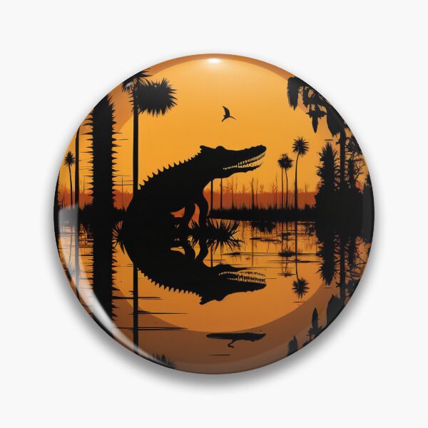Item preview, Silhouette with alligator - swamp landscape designed and sold by Globuwear.