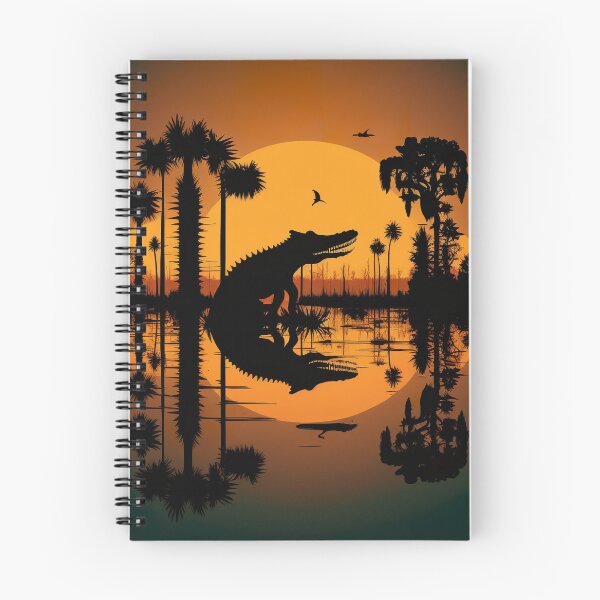Item preview, Silhouette with alligator - swamp landscape designed and sold by Globuwear.