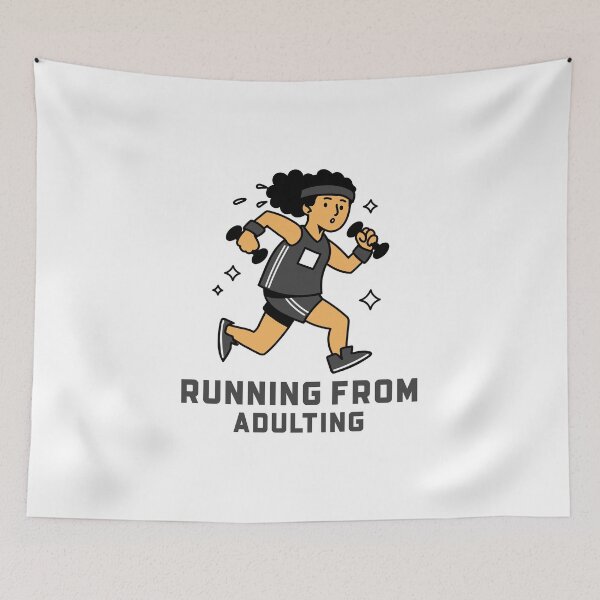 Item preview, Escaping Adulting - Humorous Running Design for Stressed Out Adults designed and sold by ElLocoMus.