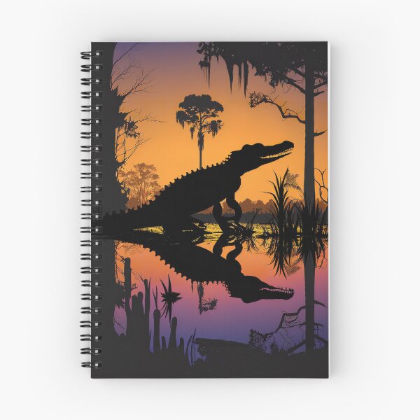 Item preview, Silhouette with alligator - swamp landscape designed and sold by Globuwear.