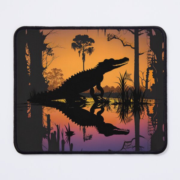 Item preview, Silhouette with alligator - swamp landscape designed and sold by Globuwear.