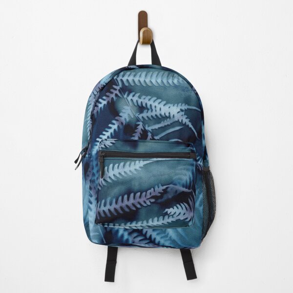 Item preview, Forest Dreaming fern deep rainforest jungle cyanotype art designed and sold by Blue Bower Art.