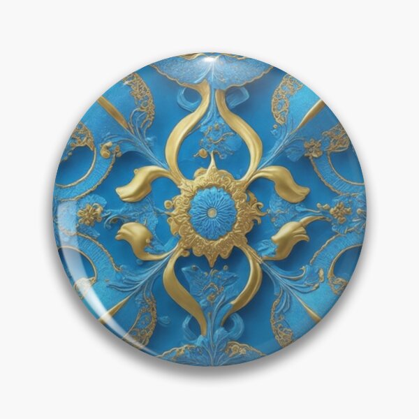 Item preview, pattern of blue and gold shapes designed and sold by Spantahuesos.