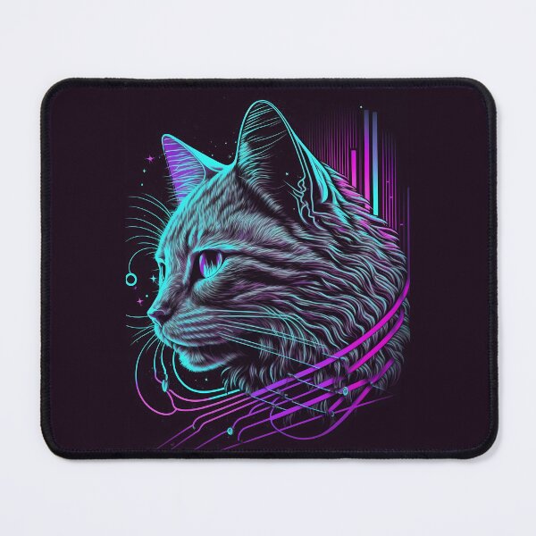 Item preview, Retrowave cat vintage neon Old school cat designed and sold by MDCGraphics.