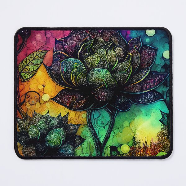Item preview, A Fusion of Pointillism and Alcohol Ink Painting: Colorful Flowers in Mosaic designed and sold by Piotrek0001.