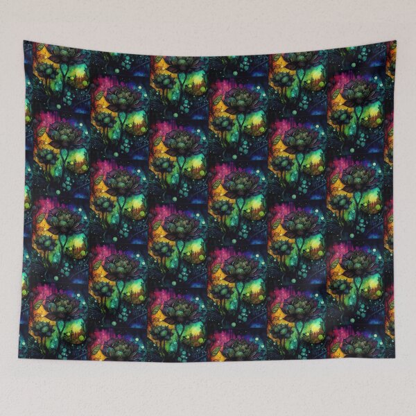 Item preview, A Fusion of Pointillism and Alcohol Ink Painting: Colorful Flowers in Mosaic designed and sold by Piotrek0001.