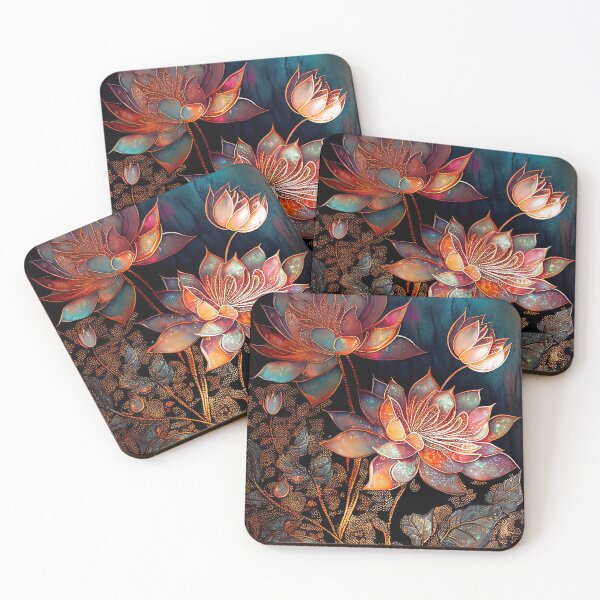 Item preview, A Fusion of Pointillism and Alcohol Ink Painting: Colorful Flowers in Mosaic designed and sold by Piotrek0001.