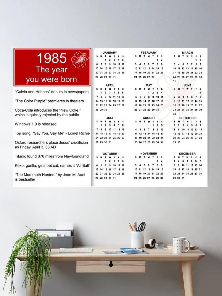 Happy Birthday Born in 1985 Calendar Poster | Poster