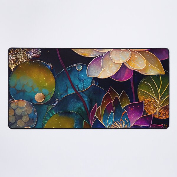 Item preview, A Fusion of Pointillism and Alcohol Ink Painting: Colorful Flowers in Mosaic designed and sold by Piotrek0001.