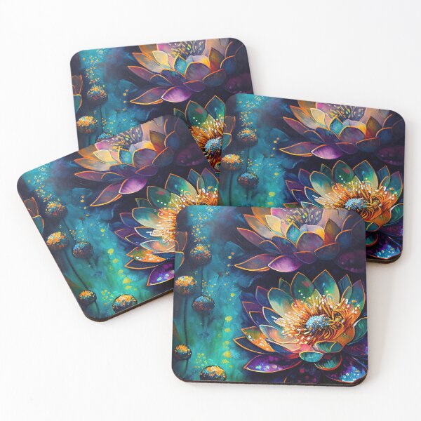 Item preview, A Fusion of Pointillism and Alcohol Ink Painting: Colorful Flowers in Mosaic designed and sold by Piotrek0001.