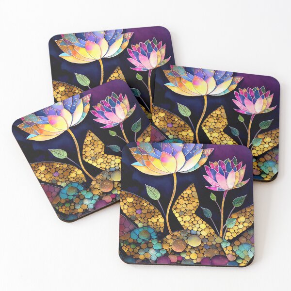 Item preview, A Fusion of Pointillism and Alcohol Ink Painting: Colorful Flowers in Mosaic designed and sold by Piotrek0001.