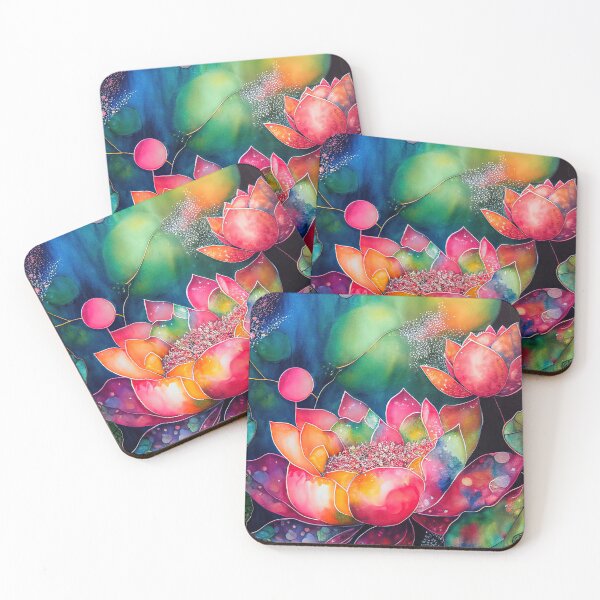 Item preview, A Fusion of Pointillism and Alcohol Ink Painting: Colorful Flowers in Mosaic designed and sold by Piotrek0001.