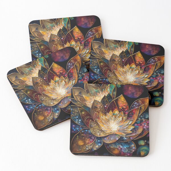 Item preview, A Fusion of Pointillism and Alcohol Ink Painting: Colorful Flowers in Mosaic designed and sold by Piotrek0001.