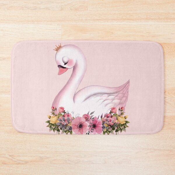 Item preview, Cute pink swan with flowers gifts for children designed and sold by MrStrangen.