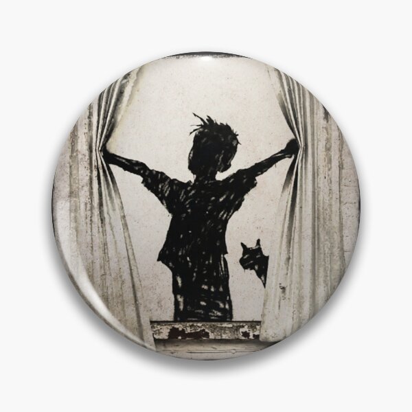 Item preview, Banksy Boy and his Cat in window designed and sold by pocketuni75.