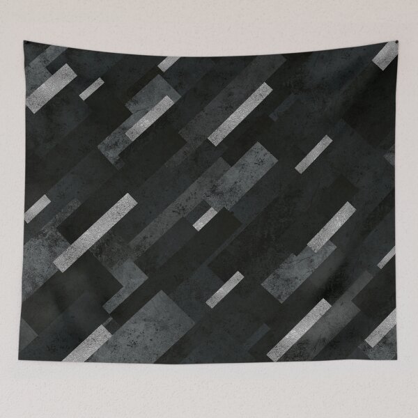 Item preview, Silver Rain - Black Geometric Abstract Pattern designed and sold by AmbienceArt.