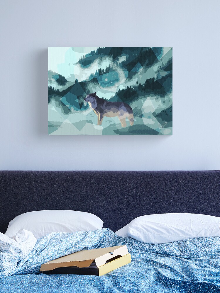 Thumbnail 2 of 3, Canvas Print, Wolf designed and sold by LiscaGraphicArt.