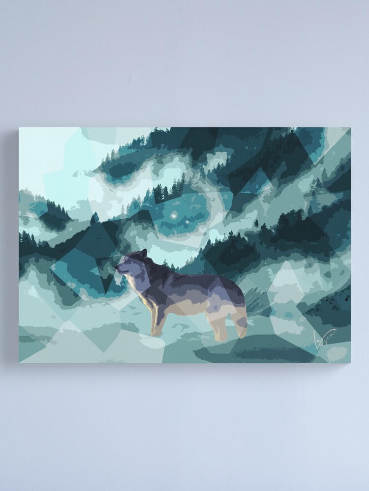 Thumbnail 1 of 3, Canvas Print, Wolf designed and sold by LiscaGraphicArt.