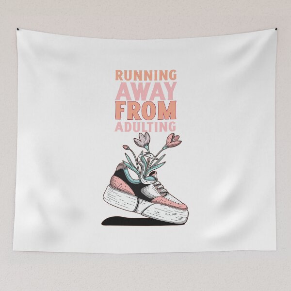 Item preview, Running Away from Adulting Flower Sneakers - Whimsical Floral Footwear for Carefree Souls designed and sold by ElLocoMus.