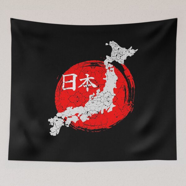 Item preview, Japanese flag and map with characters designed and sold by Mila1946.