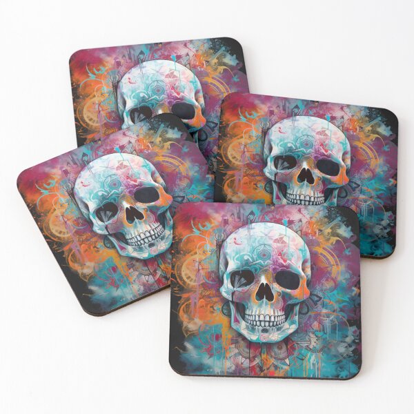Item preview, graffiti of a skull colorful background designed and sold by Bohabaz.