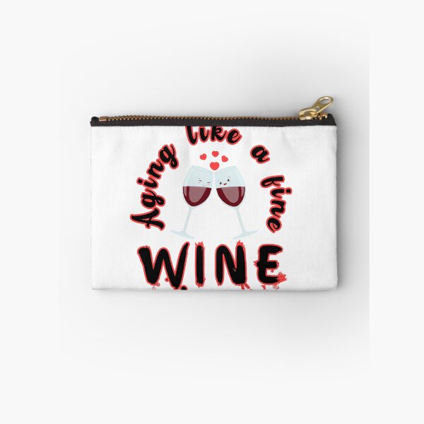 Item preview,  Aging like a fine wine, cute two glasses with wine close to each other with hearts above designed and sold by Drzamag.
