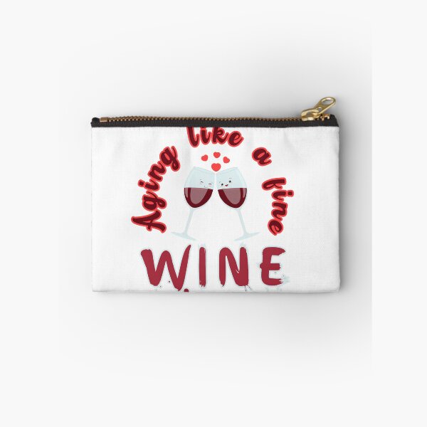 Item preview,  Aging like a fine wine, cute two glasses with wine close to each other with hearts above designed and sold by Drzamag.