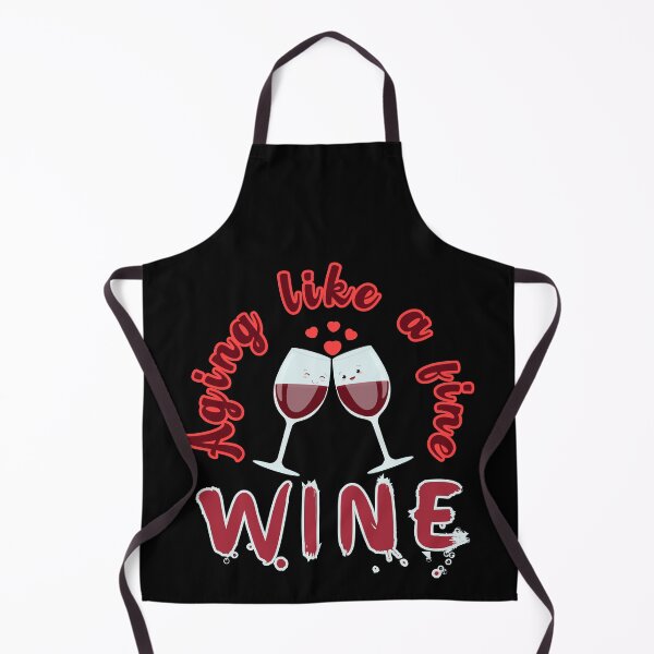 Item preview, Aging like a fine wine, cute two glasses with wine close to each other with hearts above designed and sold by Drzamag.