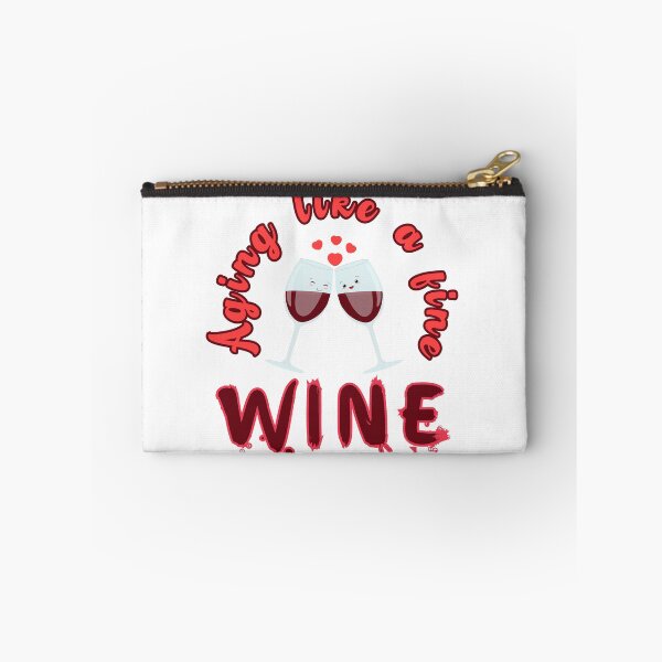 Item preview, Aging like a fine wine, cute two glasses with wine close to each other with hearts above designed and sold by Drzamag.