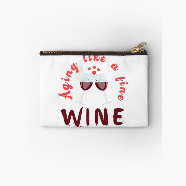 Item preview, Aging like a fine wine, cute two glasses with wine close to each other with hearts above designed and sold by Drzamag.