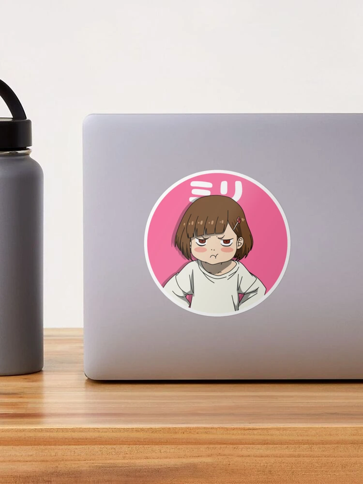 Cute angry face miri with japanese text