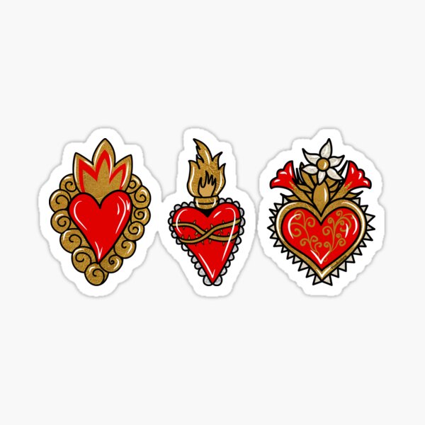Estampado Sagrado Corazón Pegatina