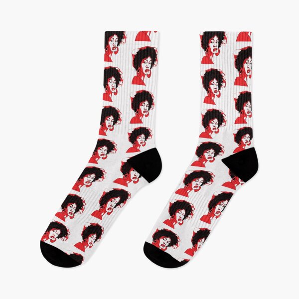 Item preview, Juneteenth Black Women Art - Sleek and Stylized Squiggly Lines in Red and White designed and sold by CRAZY&ART.