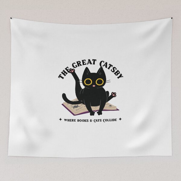 Item preview, The Great Catsby - Black Cat on Open Book Literary Delight designed and sold by ElLocoMus.