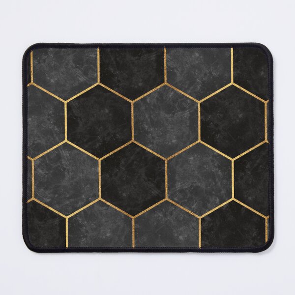 Item preview, Urban Black Charcoal Hexagon Pattern designed and sold by AmbienceArt.