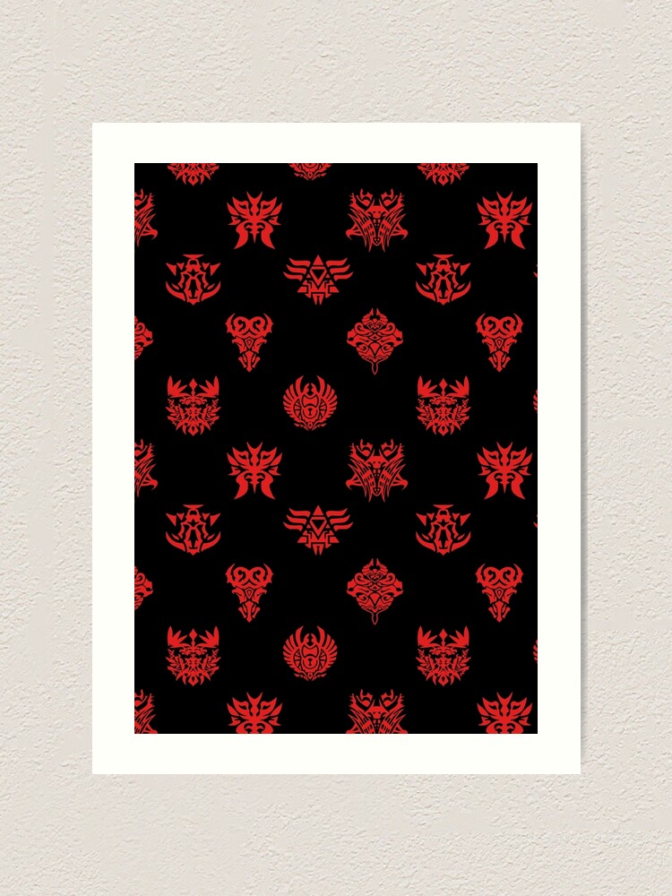 FFXIV Ascian Mask Glyph Pattern Final Fantasy XIV 14 | Art Print