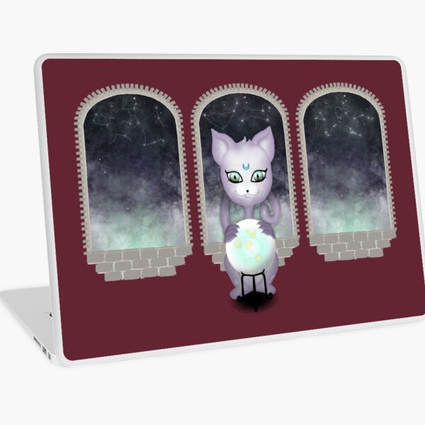 Mystic Miku | Crystal Ball & Zodiac | Wine Red Laptop Skin